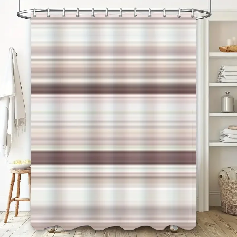 

Роскошная занавеска для душа с современным полосатым принтом, водонепроницаемая ткань для декора ванных комнат Размер: 180 x 240 см (71x95 дюймов)