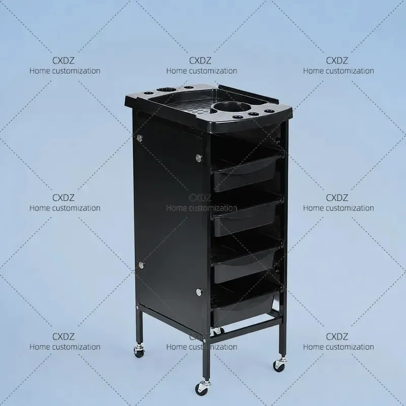 Professional Hair Salon Trolley Barber Tool Cart for Stylist Perming Dyeing Equipment Storage High End Mobile Workstation