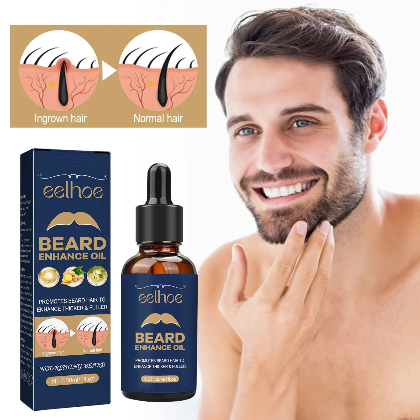 Beard Growth Oil for Men Hair Growth Products Thickener Nourishing Beard Grooming Treatment Beard Care