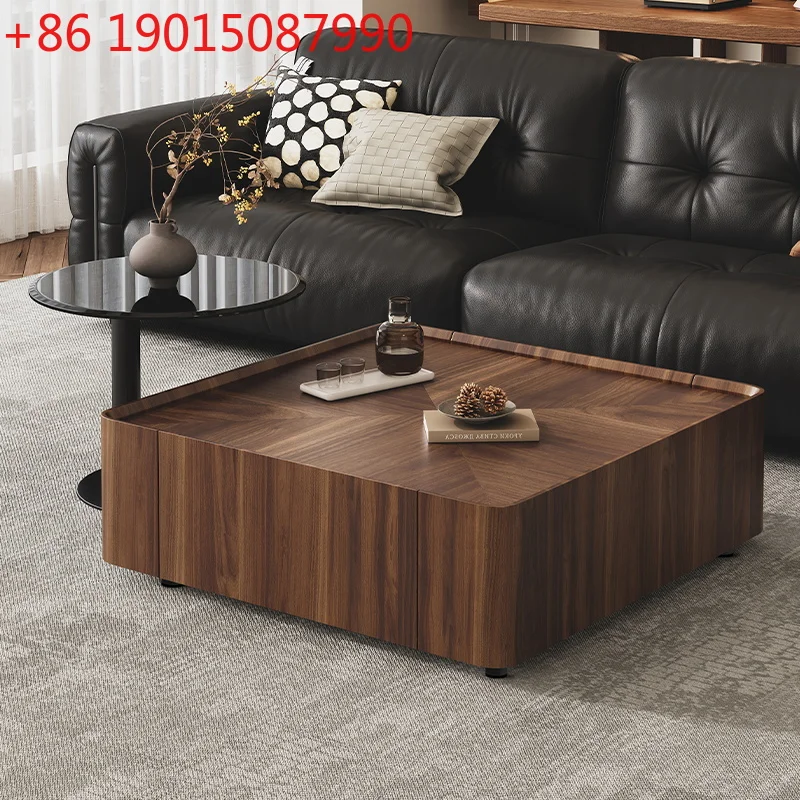 

Итальянский светлый роскошный минималистичный ваби-саби ветер орех цвет квадратный современный простой гостиная домашний журнальный столик комбинация