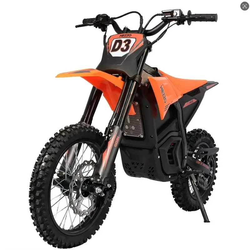 Electric 14-Inch Off-Road Dirtbike with Central Motor Lithium Battery 30Ah 180Nm Junior Motor Steel Frame 3 Speed Gears