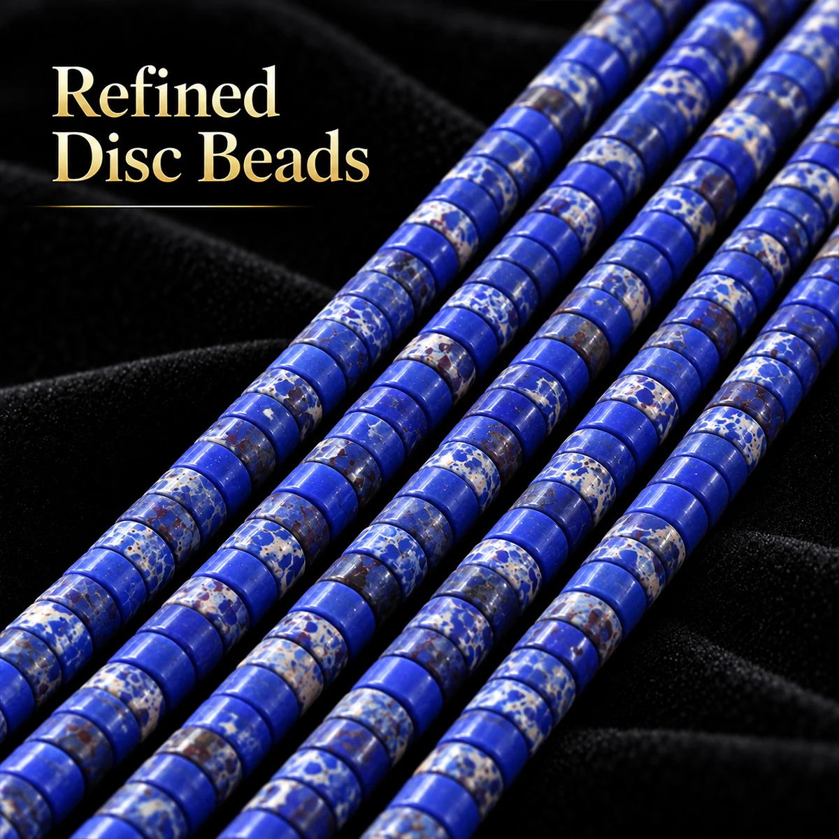 2x4mm 75–225pcs Natural Stone Imperial Pine Deep Blue Handcrafted DIY Jewelry Making Bracelet Necklace and Decorative Accessorie