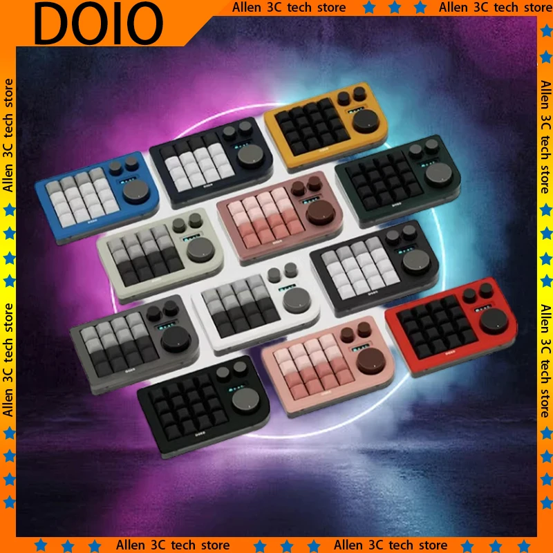 Original DOIO Kb16b-02 Mechanical Keyboard Wireless Bluetooth Dual Mode 16 Keys Rgb Hot-swap Office QMK VIA PS Designer Keyboard