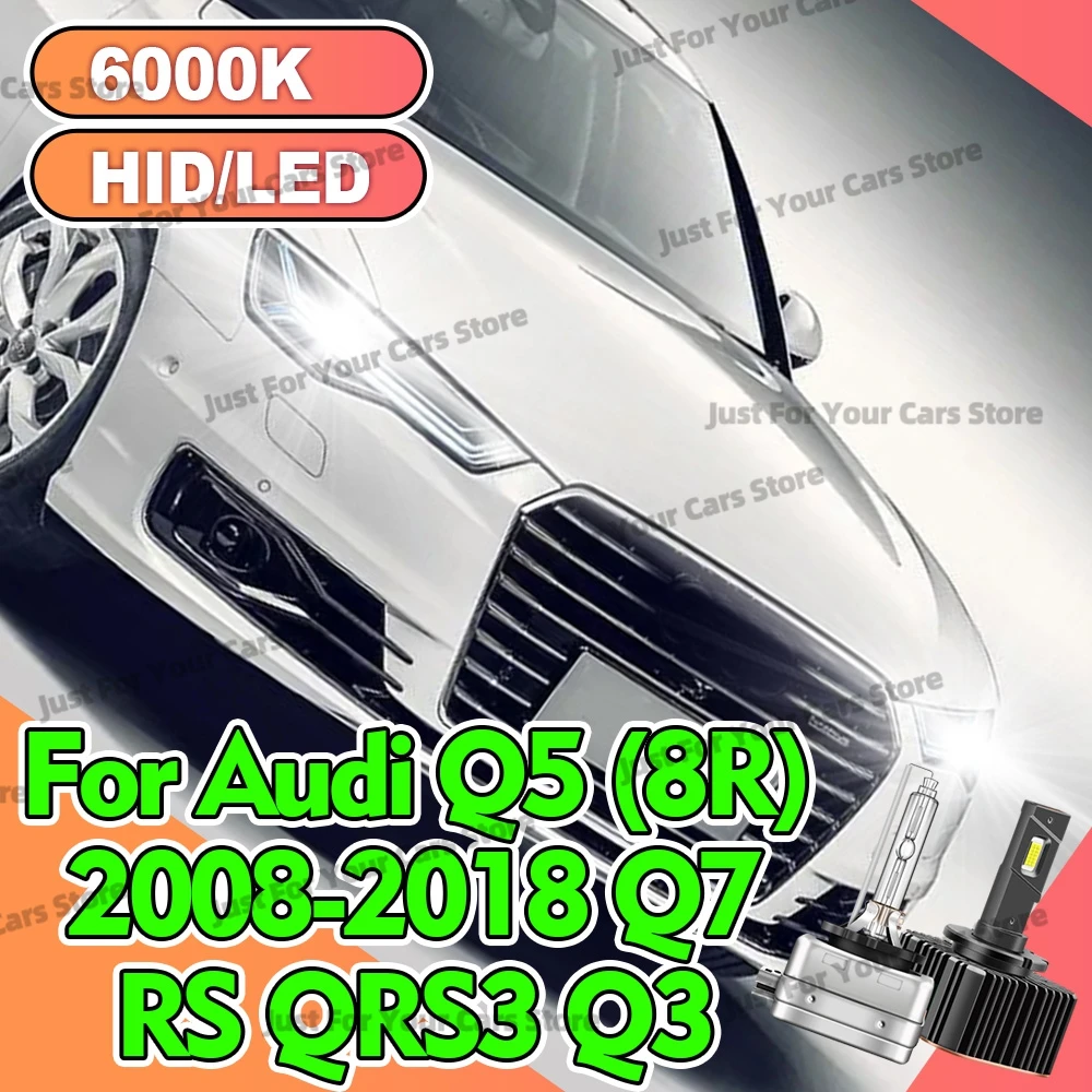 

2x HID/LED Headlight Bulbs D3S 6000K Car Front HeadLamps For Audi Q5 (8R) 2008-2018 For Audi Q7 RS QRS3 Q3