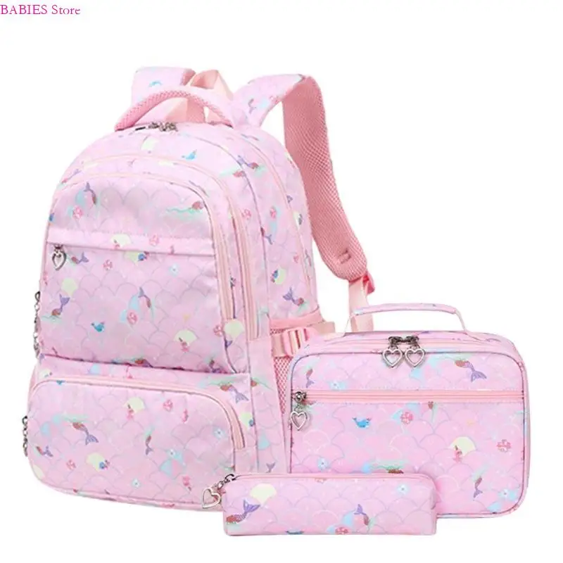 

C9GB Large School Backpack Rucksack with Insulated Lunch Bag Pencil Case for Student