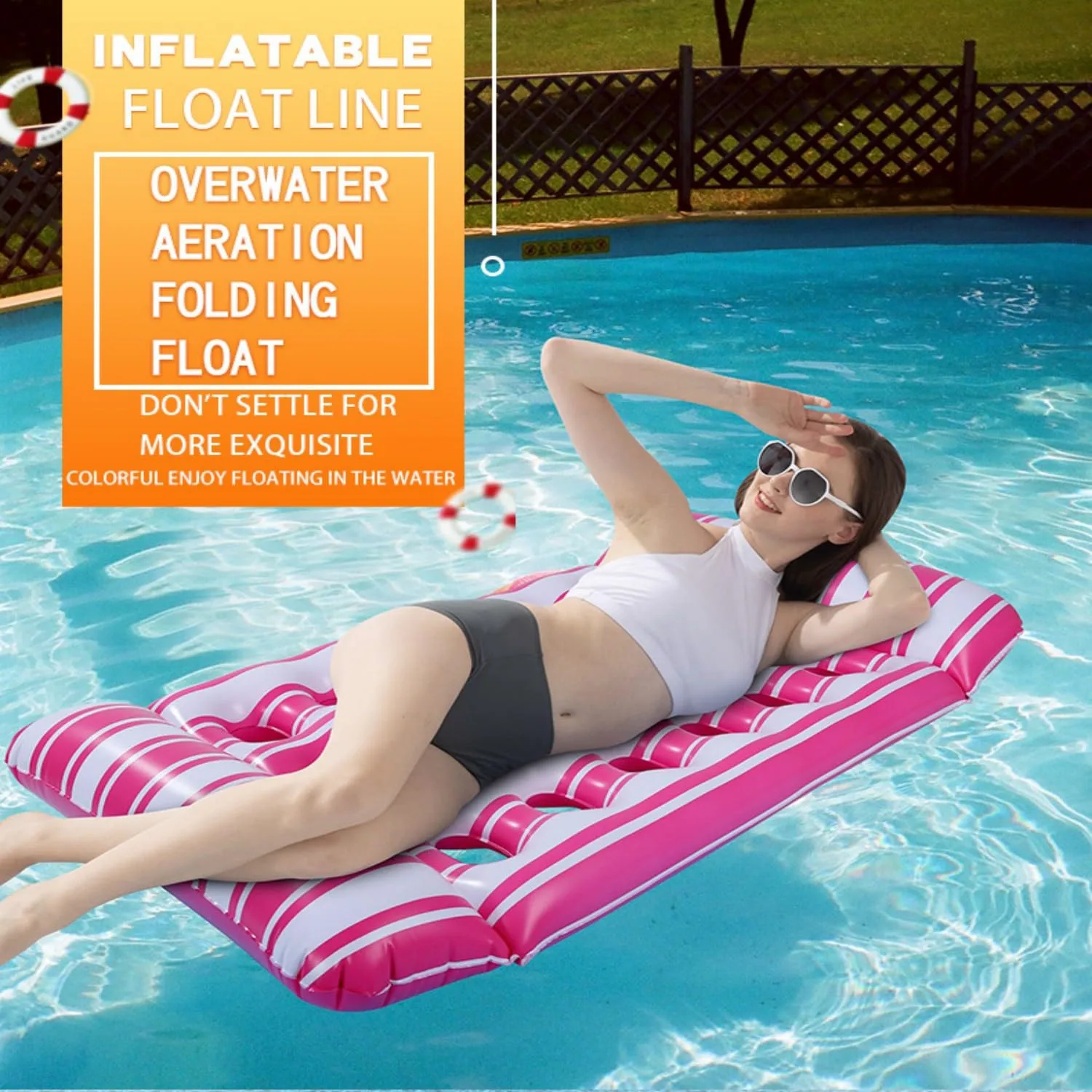 プールいかだインフレータブル乗用プレイウォーター楽しい折りたたみ PVC ソファインフレラウンジチェアフローティング夏水泳海辺ビーチおもちゃ