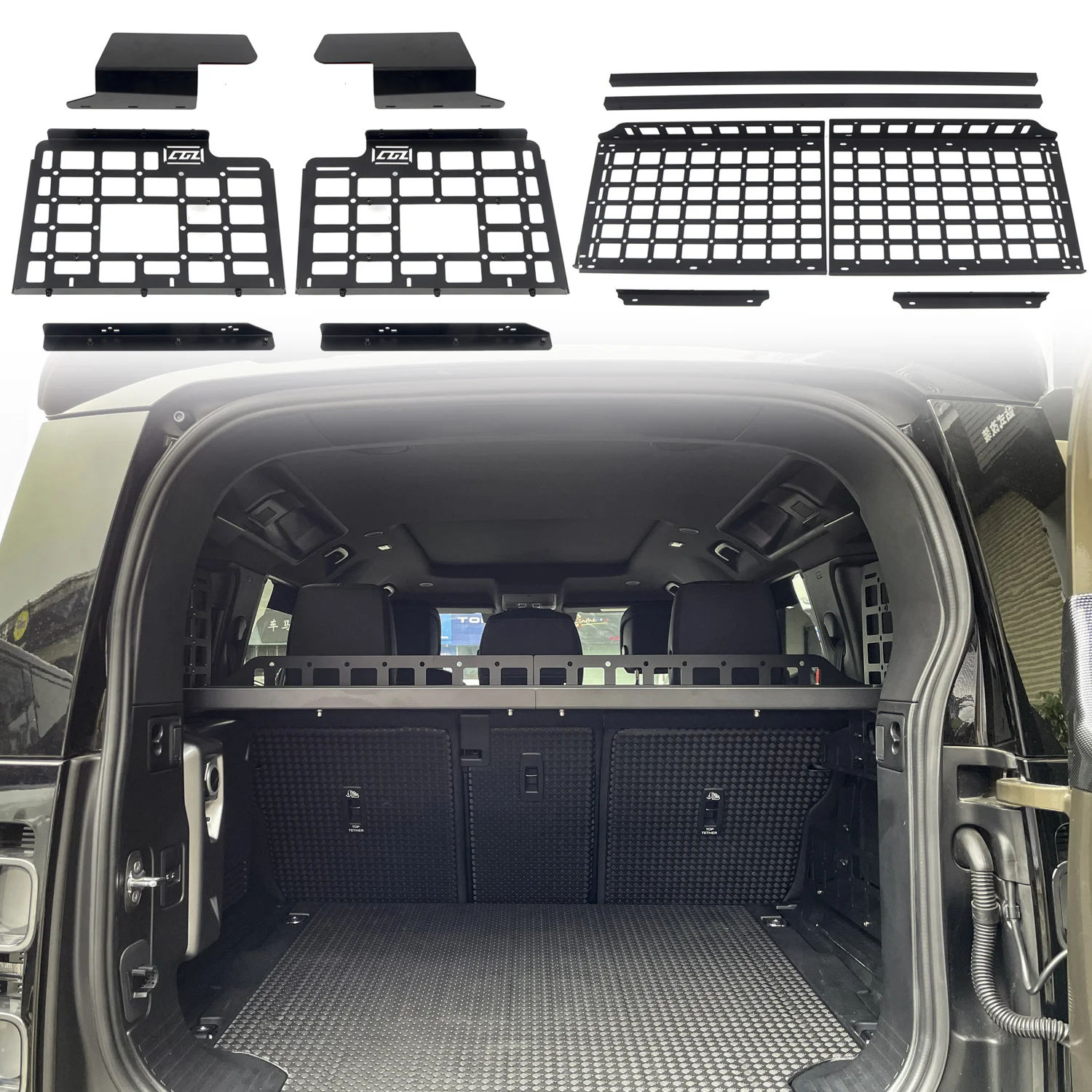 For Land Rover Defender 110 2020-2023 Car Interior Accessories Modular Storage Panel Shelf Modification Rear Trunk Debris Rack