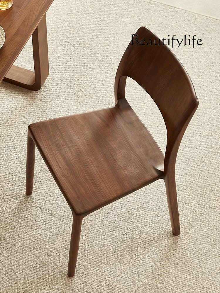 

mesa comedor North American black walnut dining chair mortise and tenon solid wood dining chair simple living room Japanese casu