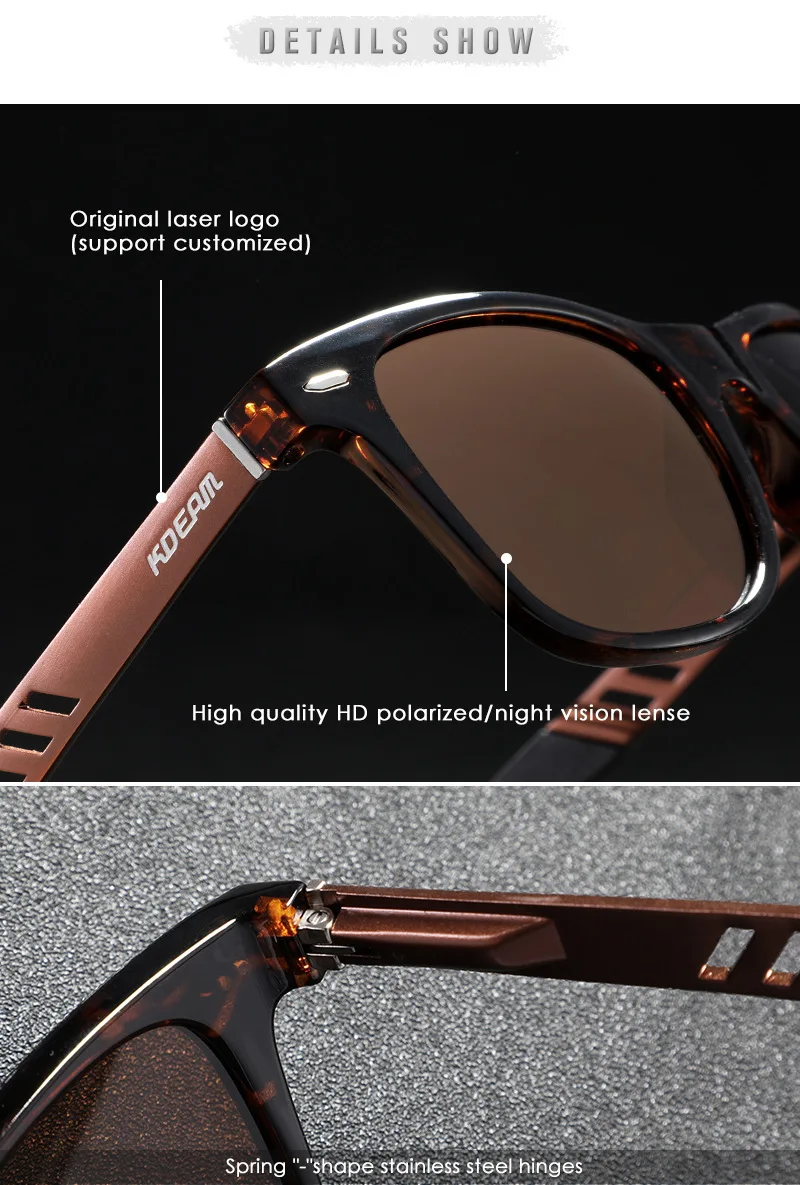 KDEAM Aluminium Magnesium Polarisierte Myopie Sonnenbrille Männer Frauen Fahren Brillen Outdoor Casual UV400 -0,50 bis -6,00 – Detail 2