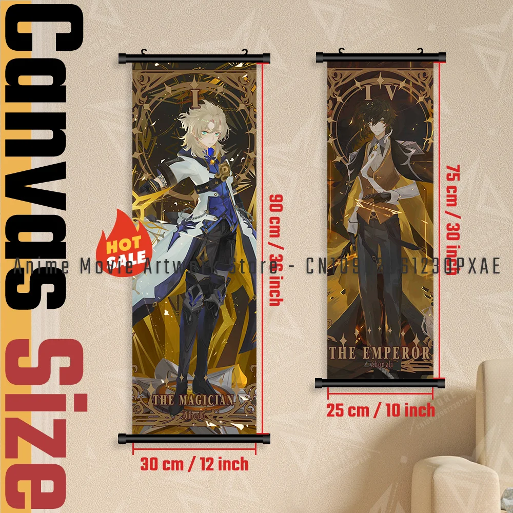 Gioco Genshin Impact Stampa su tela Home Decor Wall Art Appeso Pittura Anime Poster Viaggiatore HD Pergamene Immagine per soggiorno