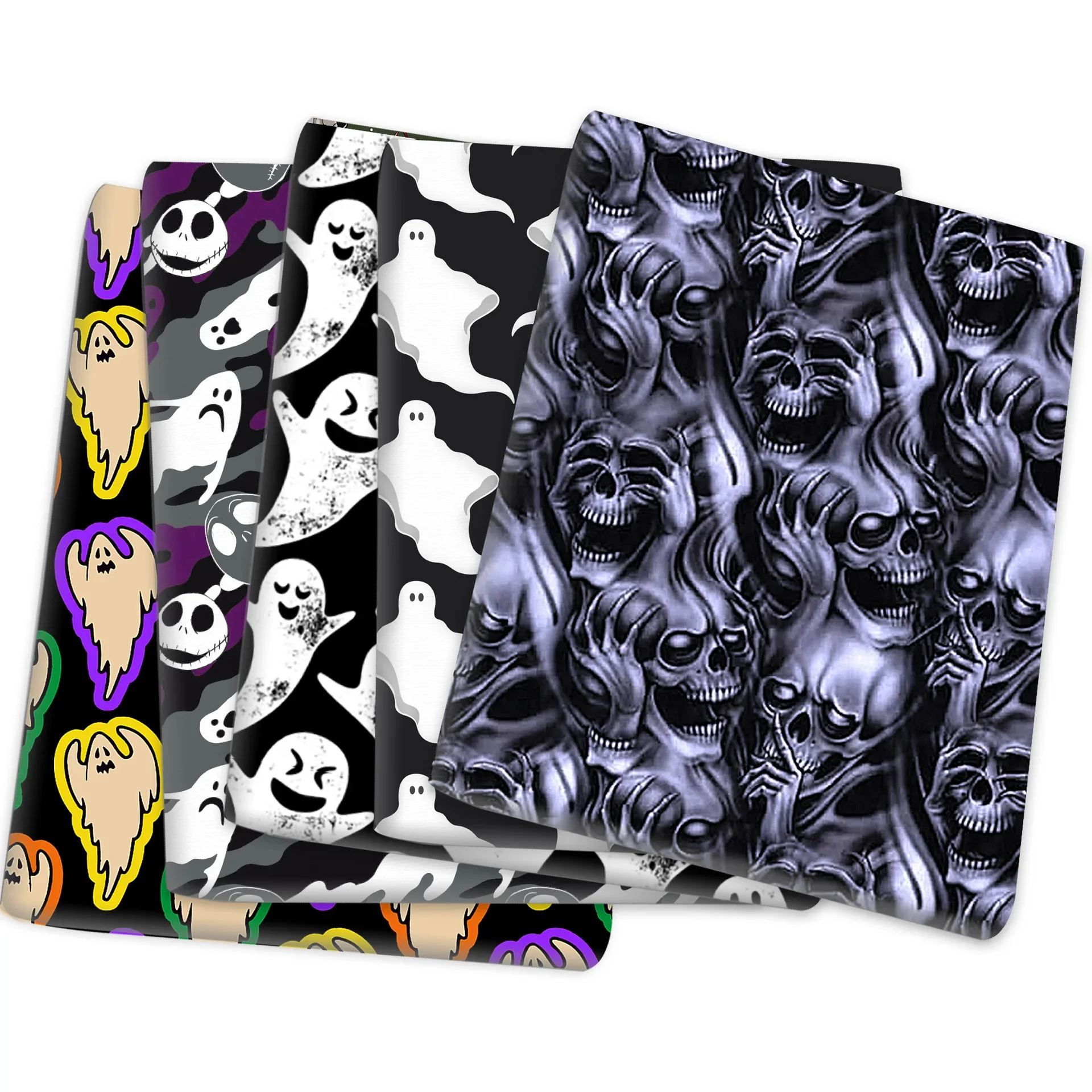 Thrilling Polyester-Cotton Halloween Fabric By Half Meter, Soft Quality Designer Printed Material for Halloween Dresses, Skirts