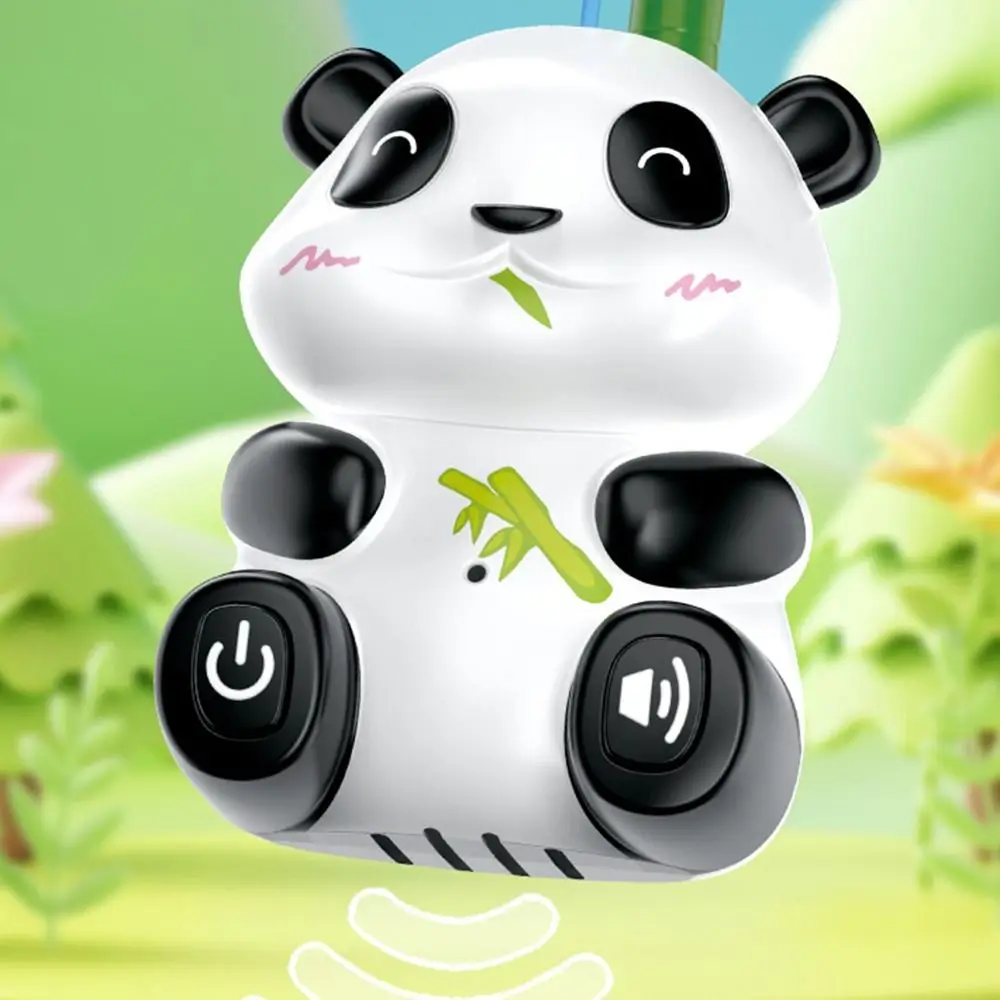 2 uds Panda niños Walkie Talkie juguetes transceptor dibujos animados Mini Walkie Talkie de mano con cuerda para colgar sin radiación