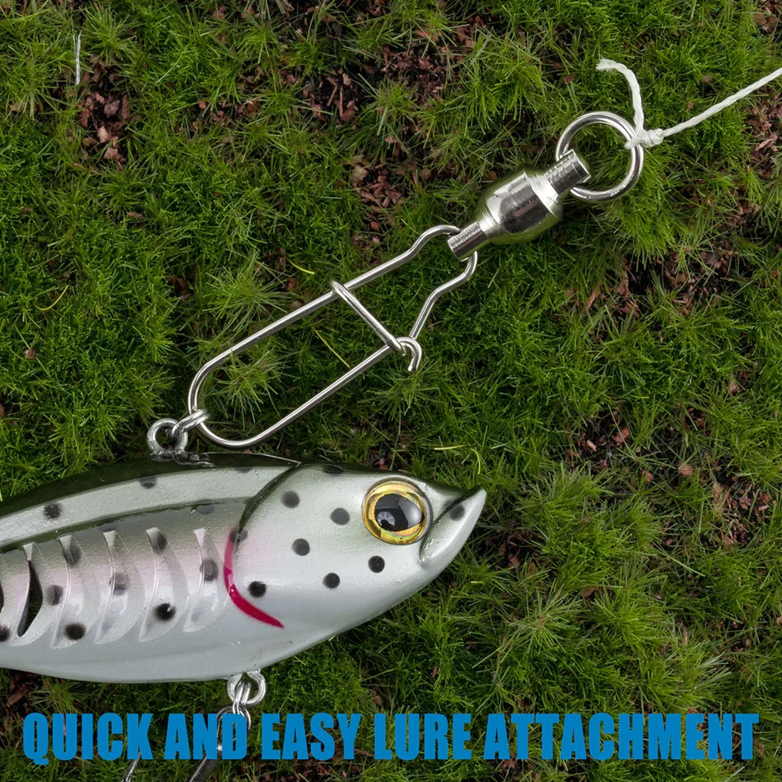 낚시 볼 베어링 스위블 듀오록 스냅 스테인레스 스틸 낚시 커넥터 스위블, 크레인 배럴 루어 물고기 태클 포함, 10 개