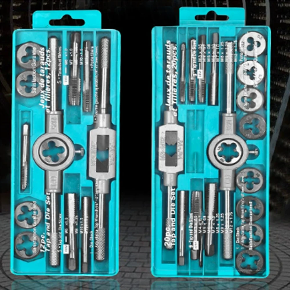Hand Thread Tap And Die Set Metric M3-M8 Hand Taps Dies Wrench Handle Kit Screw Thread Cutting Tool for Metal Working