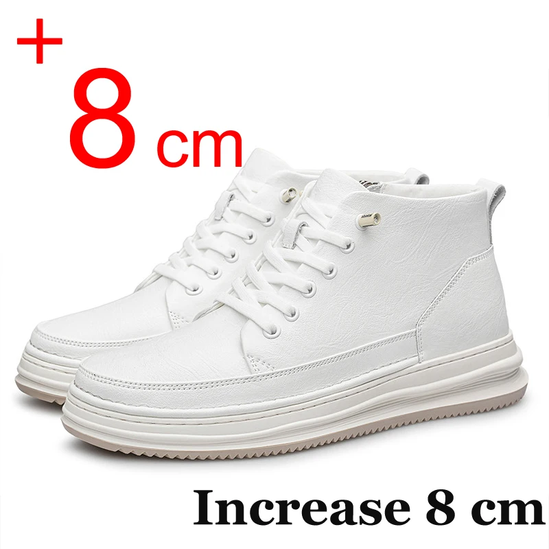 Men Boots Elevator Shoes Invisible Height Increase Shoes For Men 8cm 6cm Flat Sports Casual Ankle Boots Masculino Taller Male