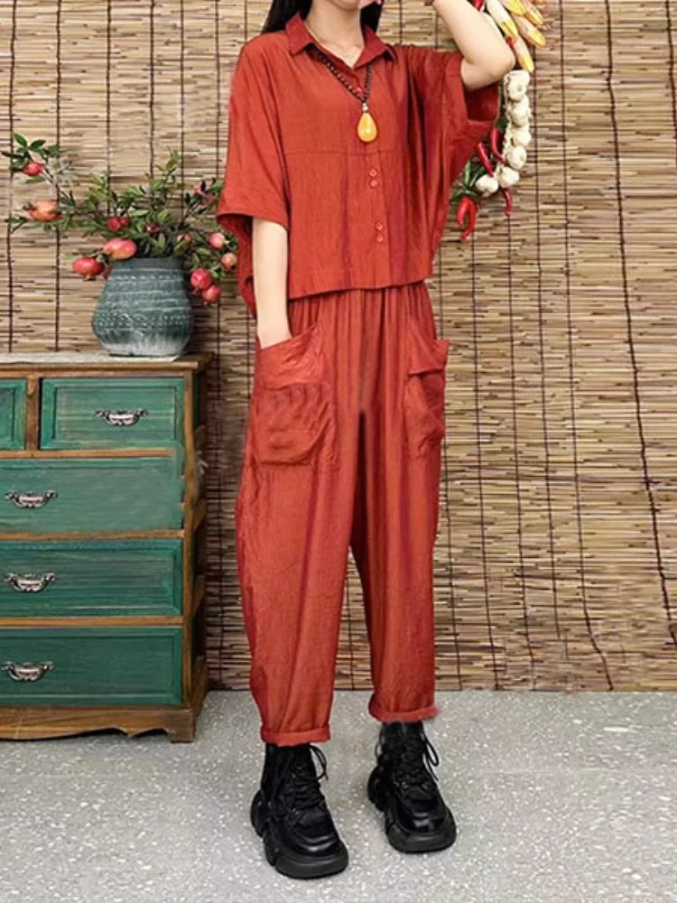 Green Five-Quarter Sleeve Shirt And Slim Fit Capri Pants Set Women's Summer Fashion Slimming Two-Piece Suit by Ai  Yun