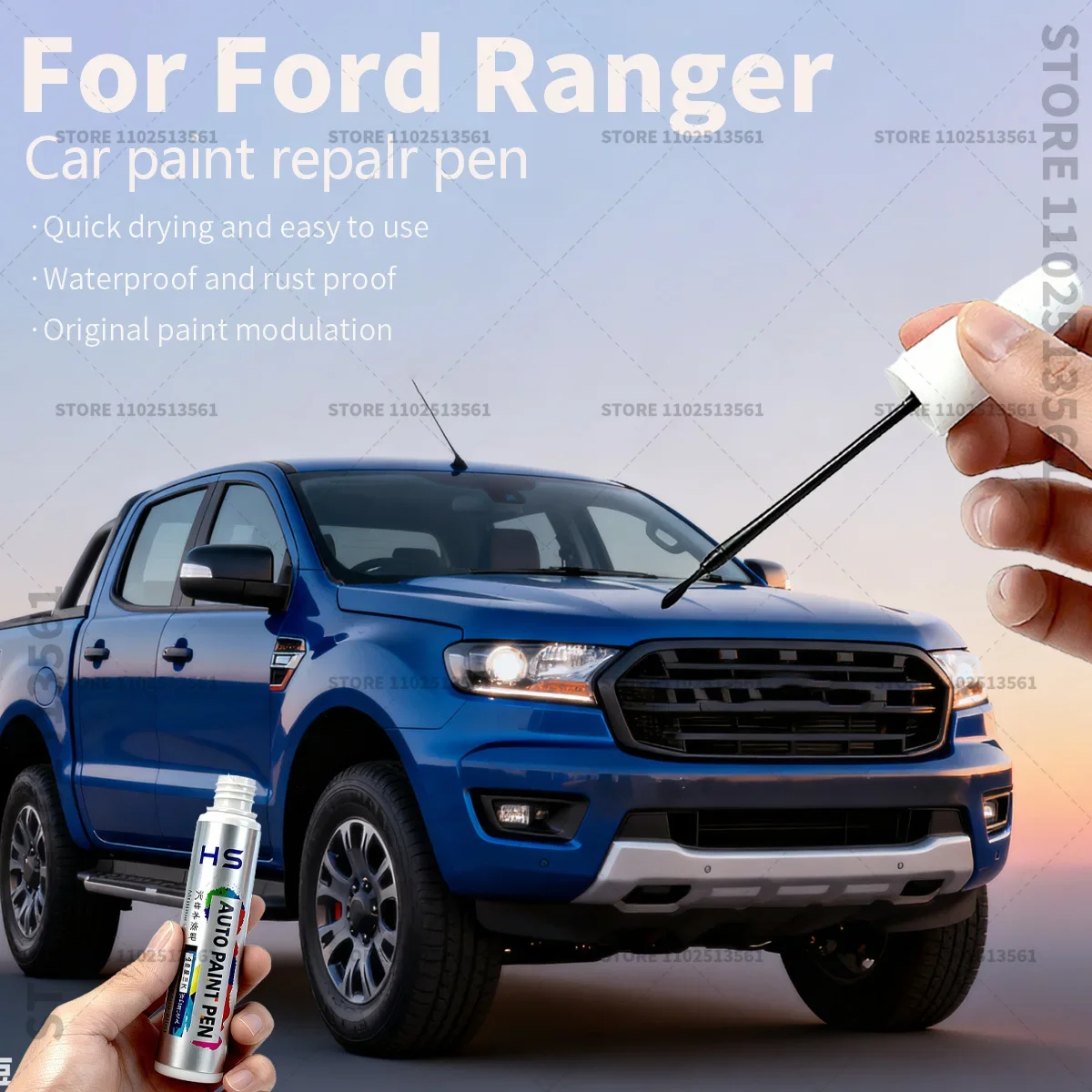 Pluma de reparación de pintura de coche, eliminador de arañazos, accesorios DIY para automóvil, marrón, negro, 1904, azul, gris, 1990, naranja, naranja, para Ford Ranger