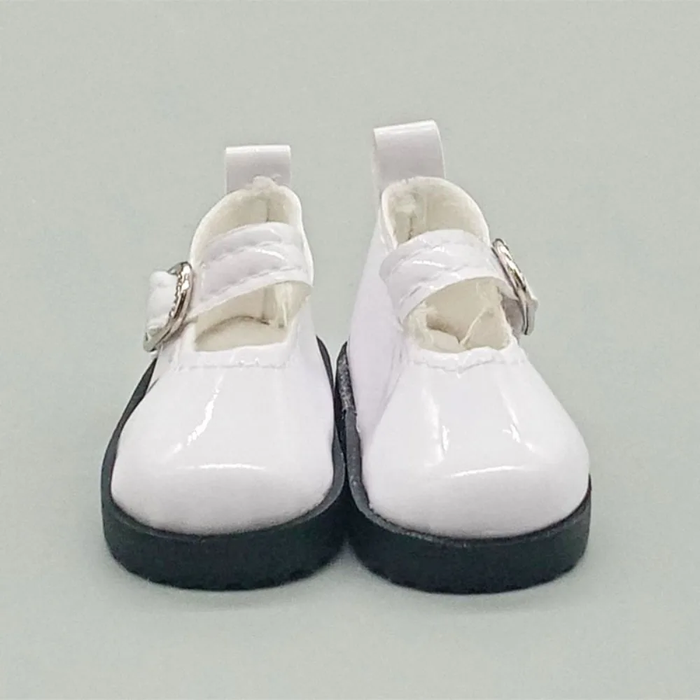 Mini Flat Bottomed Toy Shoes Bottomed Glossy 4.7cm X 2.5cm Doll Shoes Leather DIY Mini Shoes 1/6 Point Doll