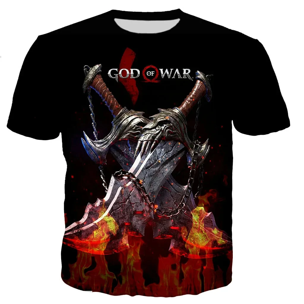 Popular Game God Of War T-shirts For Men 3d Printed Male Female Summer Short sleeve Streetwear Fashion Hip Hop Tees Top Clothing