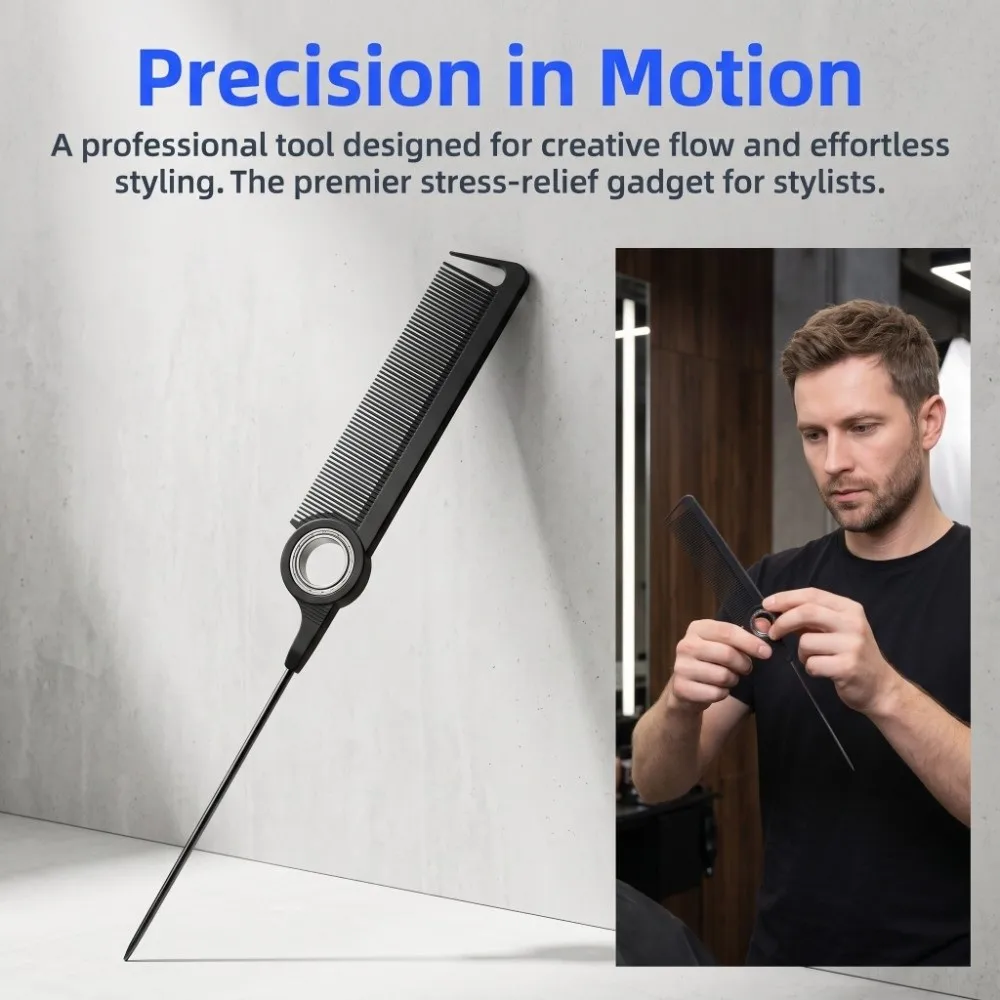 Professional Rotating Styling Comb Multi-Function Anti-static Anti-Static Styling Comb with Bearing Portable Salon Hairbrush