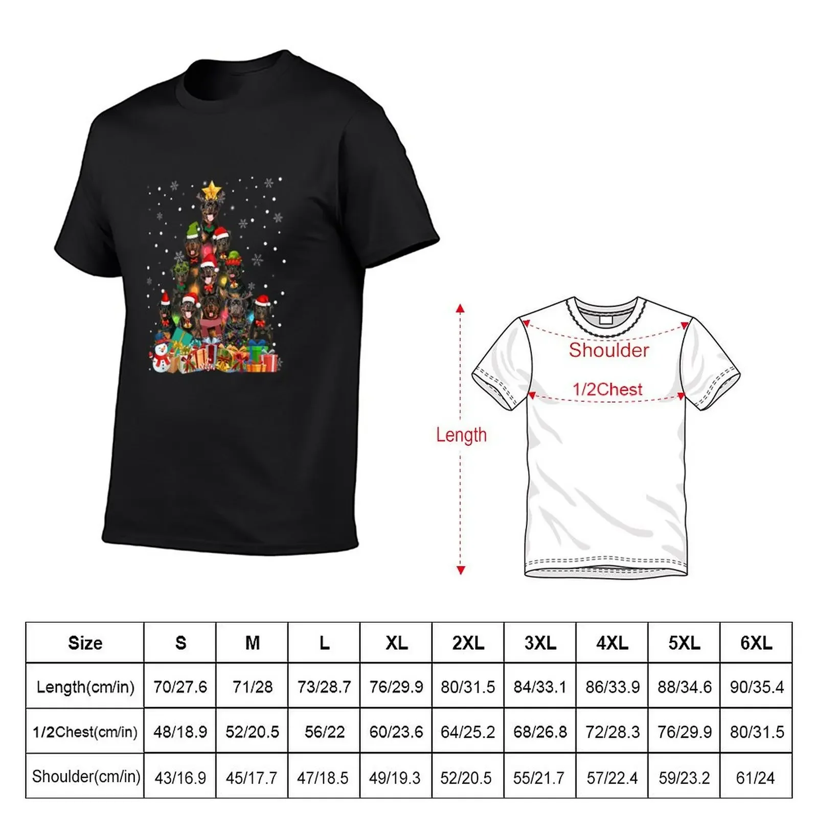 Grappige Kerstboom Kerstverlichting Rottweiler Hondenliefhebber T-Shirt Plus Size Tops Zomer Tops Vintage Anime Shirt T Shirts Voor Mannen