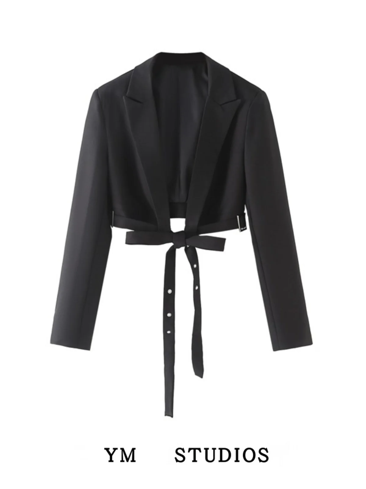 

Женский жилет Street Sle Bla Length Faion Cross Tie, ветровка для выступлений на сцене, верхняя одежда ort Sve Long ...
