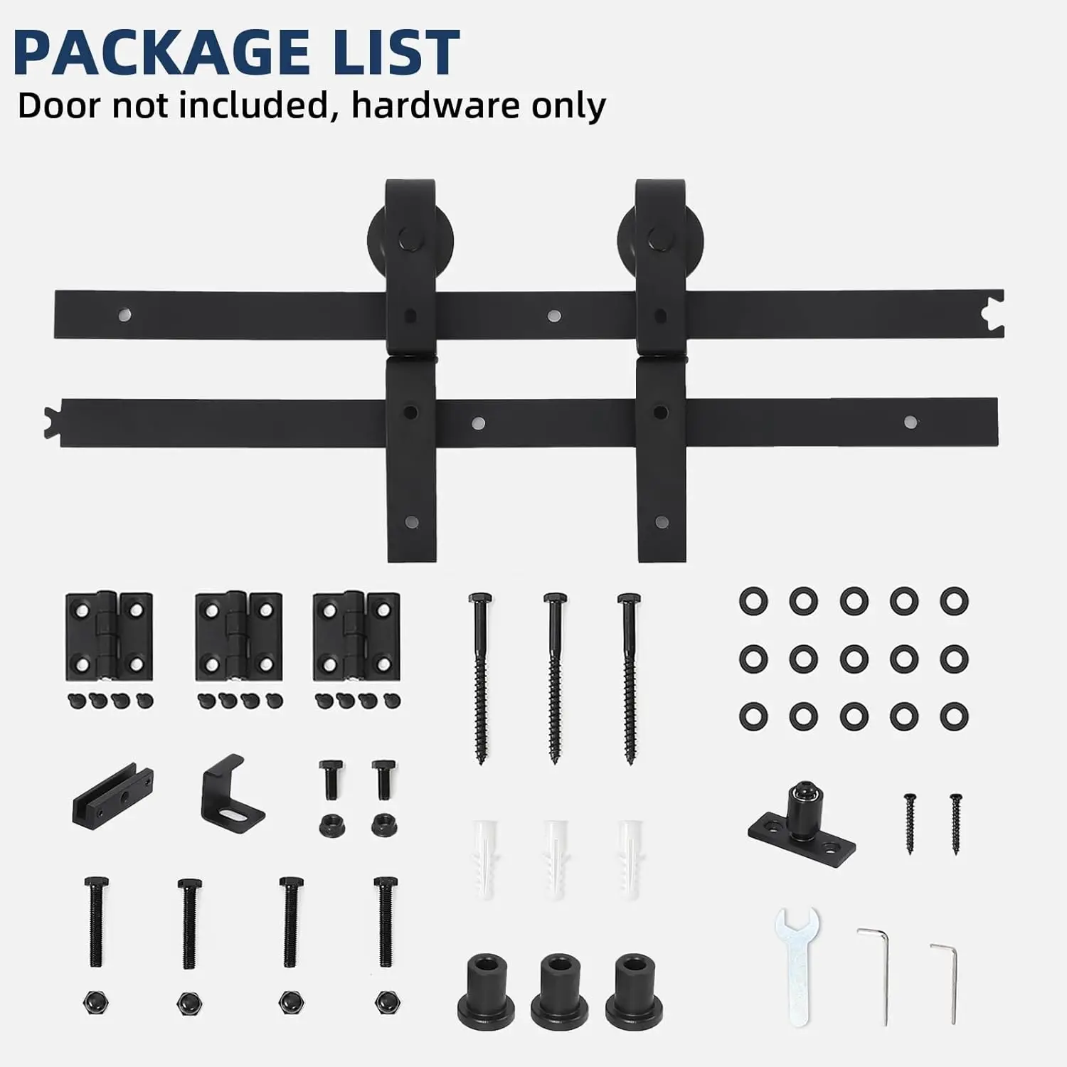 

Комплект раздвижных направляющих для двустворчатых дверей сарая, сверхмощный для 4-дверей (без деревянной двери, только жесткий центр)