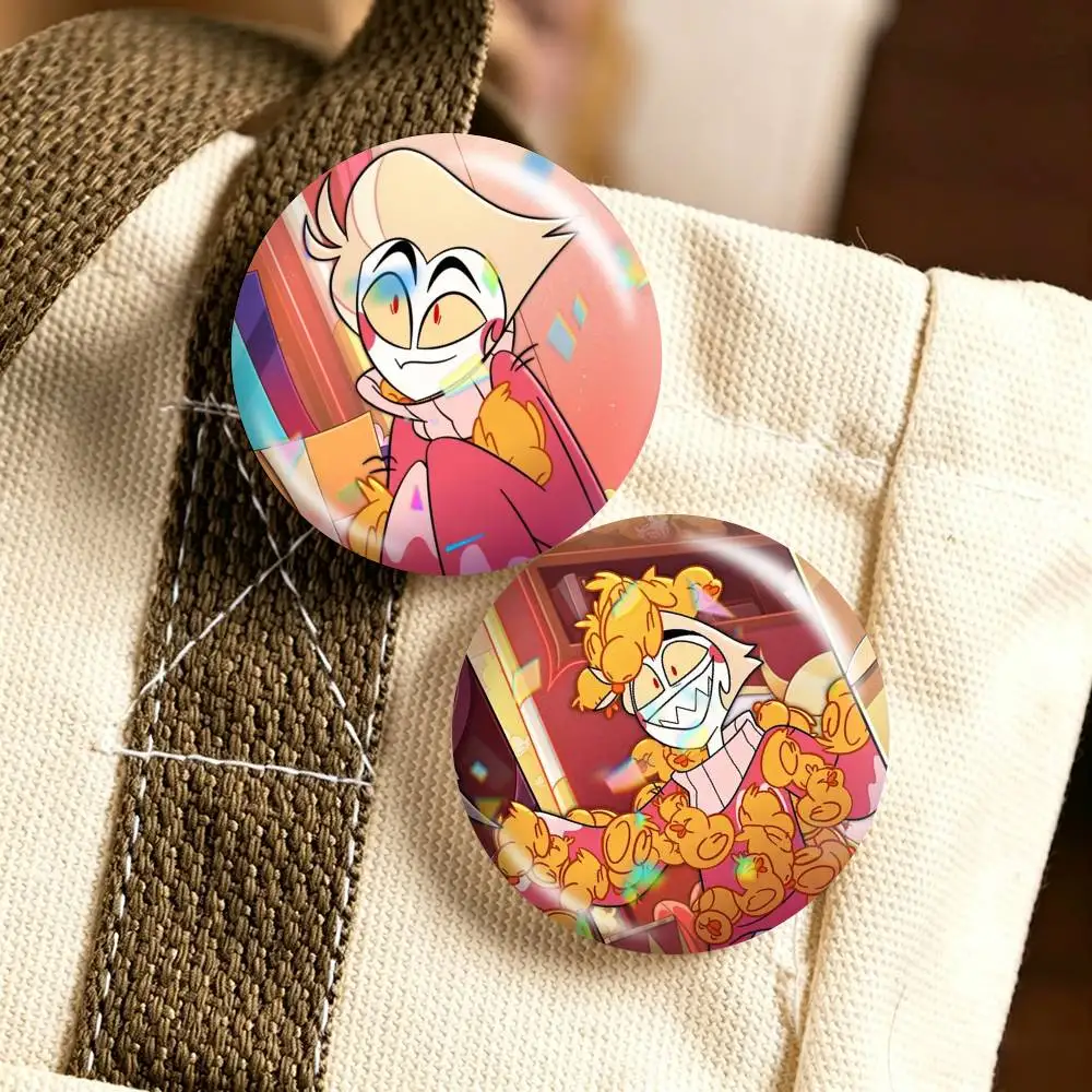 H-Hazbin Hotel Lucifer  25mm 32mm 44mm 58mm 75mm Brooches Badges Pins for Accessories Gift