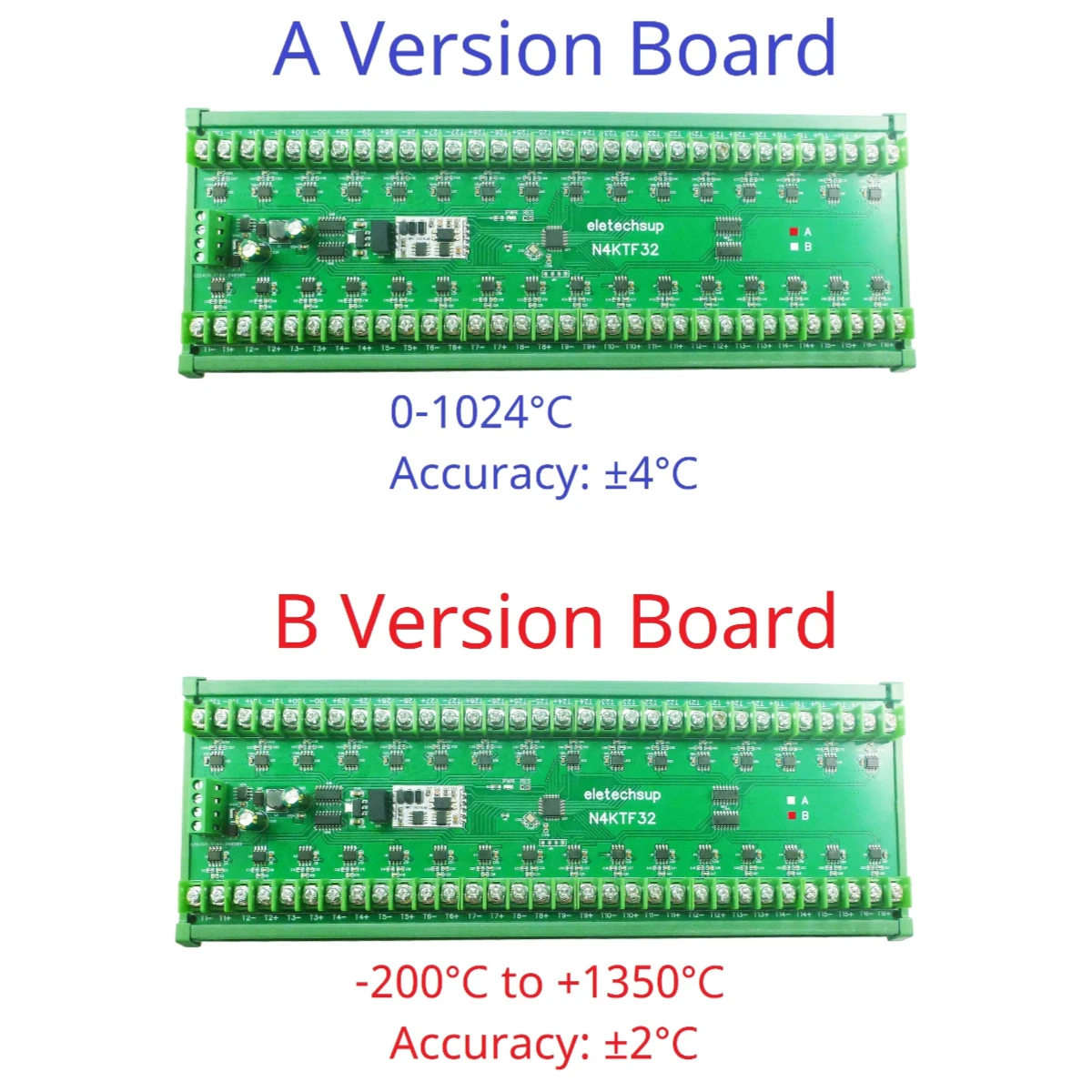 DC 12V 24V Temperature Acquisition Module 32CH K-type Thermocouple RS485 Modbus RTU Analog Input PLC Expansion Board