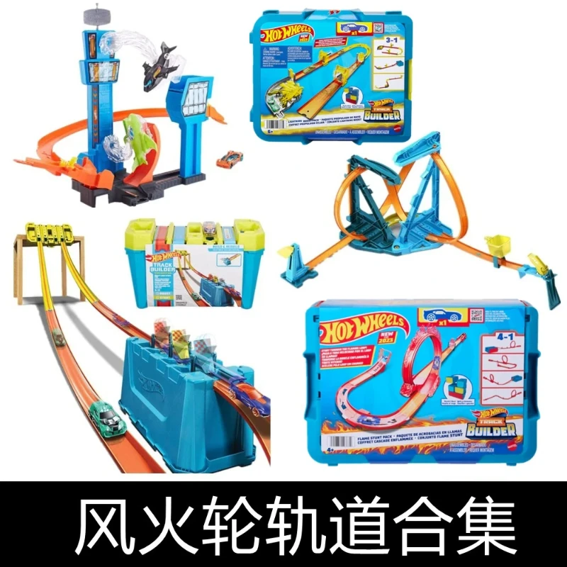 hot-wheels-set-de-pista-de-carreras-diecast-gfh90-electrico-con-elevacion-automatica-coche-de-aleacion-con-lanzamiento-escenario-de-ciudad-y-aeropuerto