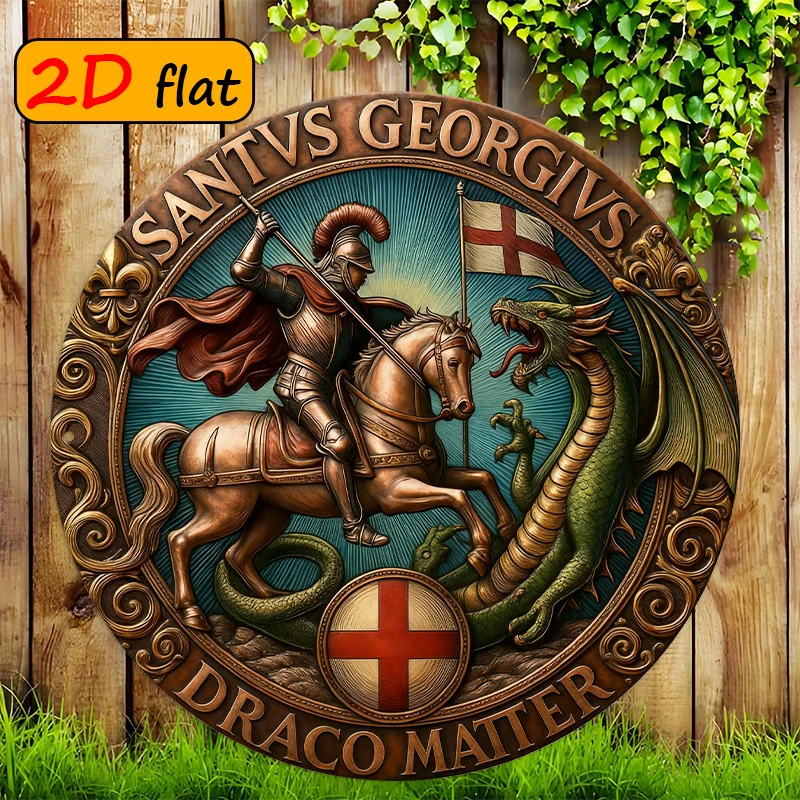 Iron Plate Aluminum Board Wall Art, Metal Home Decor, Round 20x20 cm Dragon Design, Indoor Outdoor Wall Sign for Study Dining Ro