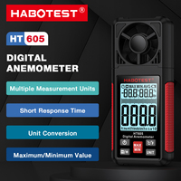 HABOTEST HT605 Digital Anemometer Portable Wind Speed Meter with LCD Backlight Display Temperature And Humidity Measurement