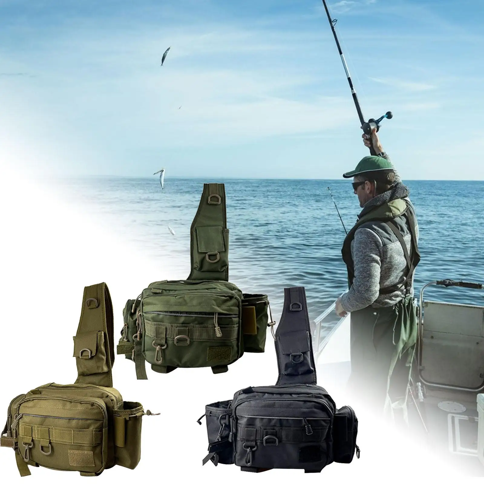 

Fishing Tackle Storage Bag, Multifunctional Fishing Bag, Rod Holder Pack Storage