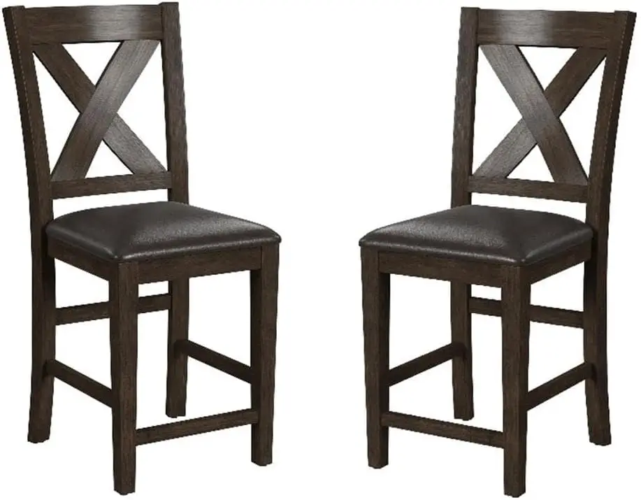 

Furniture Spencer Dining Stools, Set Of 2, Dark Espresso (Wire Brush)