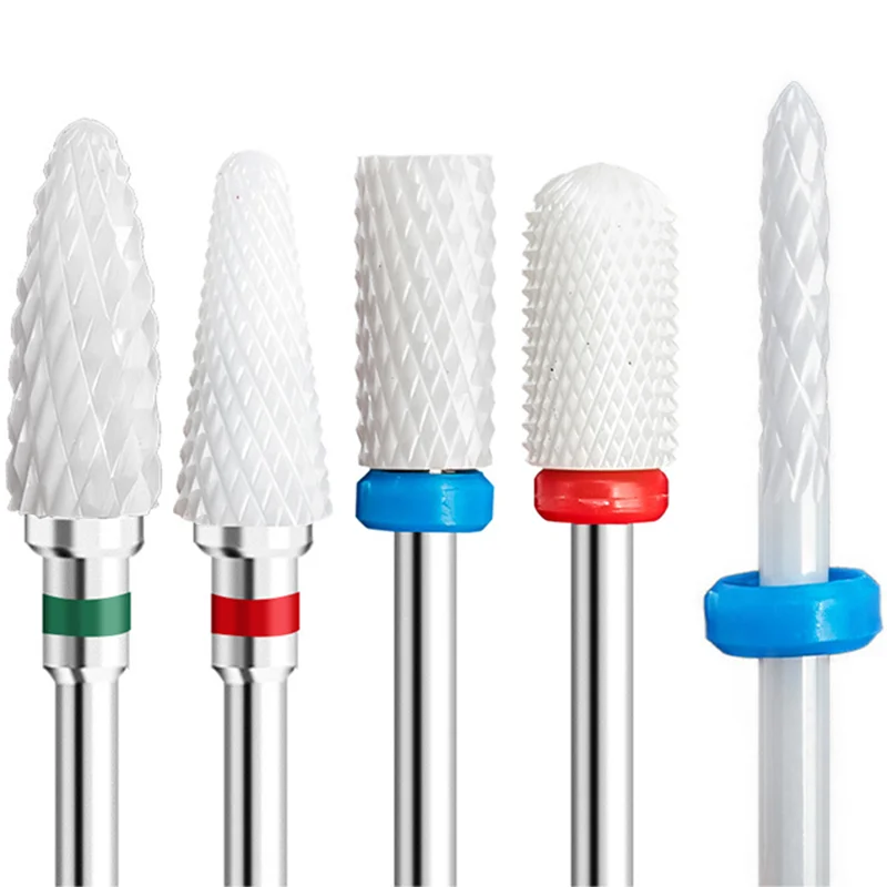 Kit-5PCS keramische nagelboor, nagelriemverwijderaar voor acrylgel dippoeder, nagel elektrische manicure pedicure