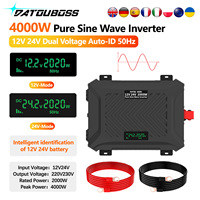 DATOUBOSS 12V 24V Dual Voltage Smart Car Inverter 2000W Rated 4000W Peak 110V220V230V Output with LCD Screen for Home Appliances