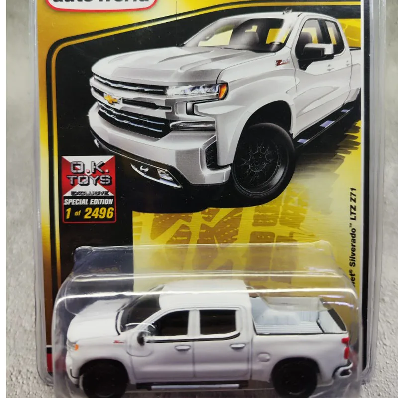 1/64 ratio 2019 Silverado pickup alloy model Red + White 2 car set for better price