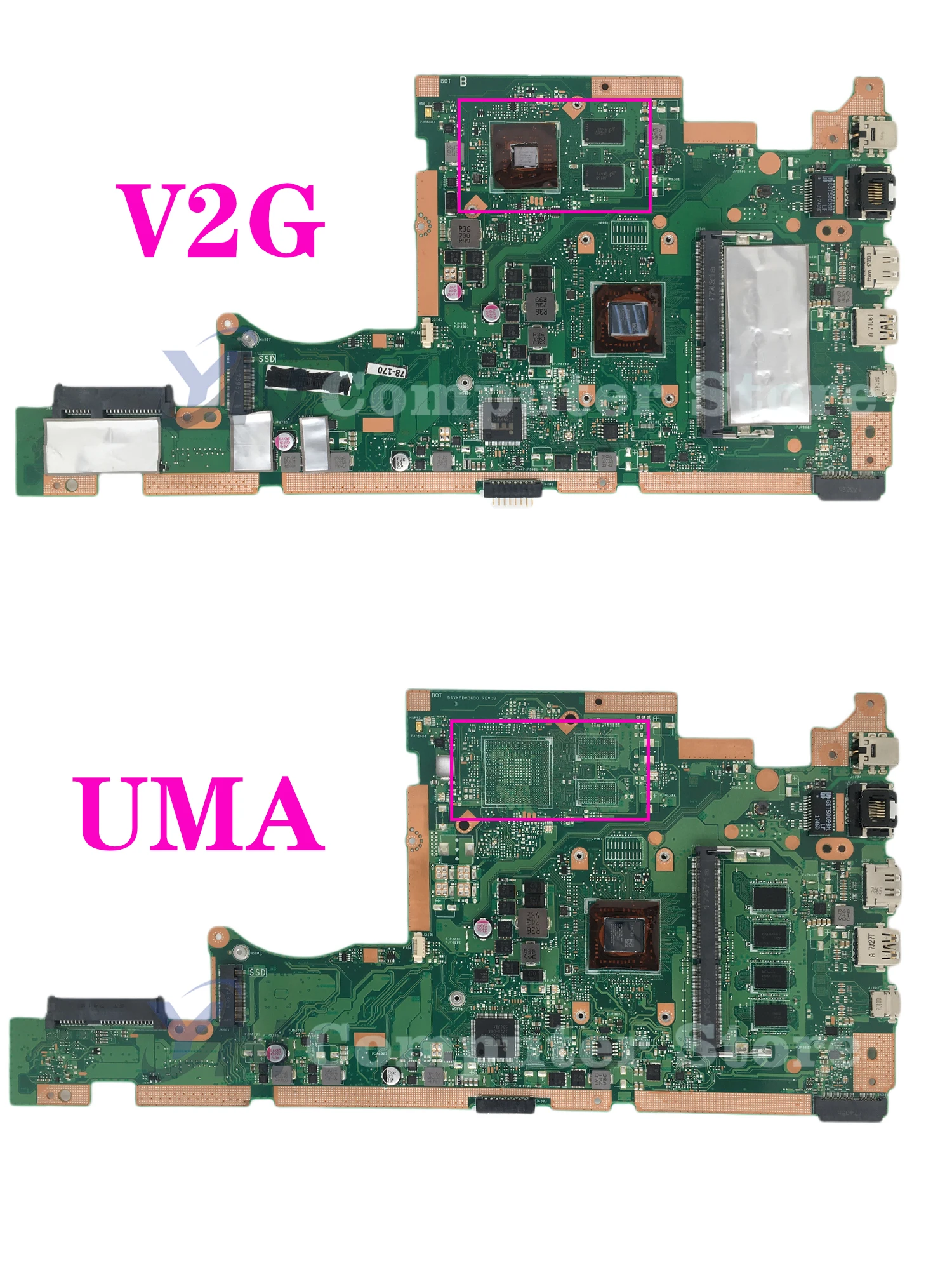 Imagem -02 - Placa-mãe para Notebook Asus Vivobook X505ba A505b F505b K505b V505b S505b e2 a4 a6 a9 4gb 8gb de Ram Uma pm