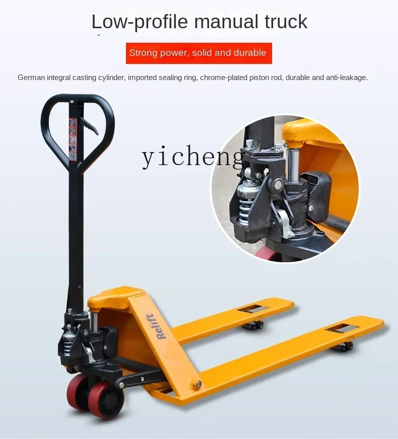 

b8 ultra-low release manual hydraulic truck 1 ton 36mm ultra-thin pallet lift truck hand-pulled forklift