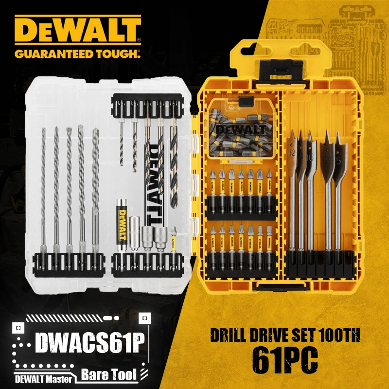 

DEWALT DWACS61P 61 PC Drill Drive Set 100TH Anniversary Limited Edition Convenience System Power Tool Accessories