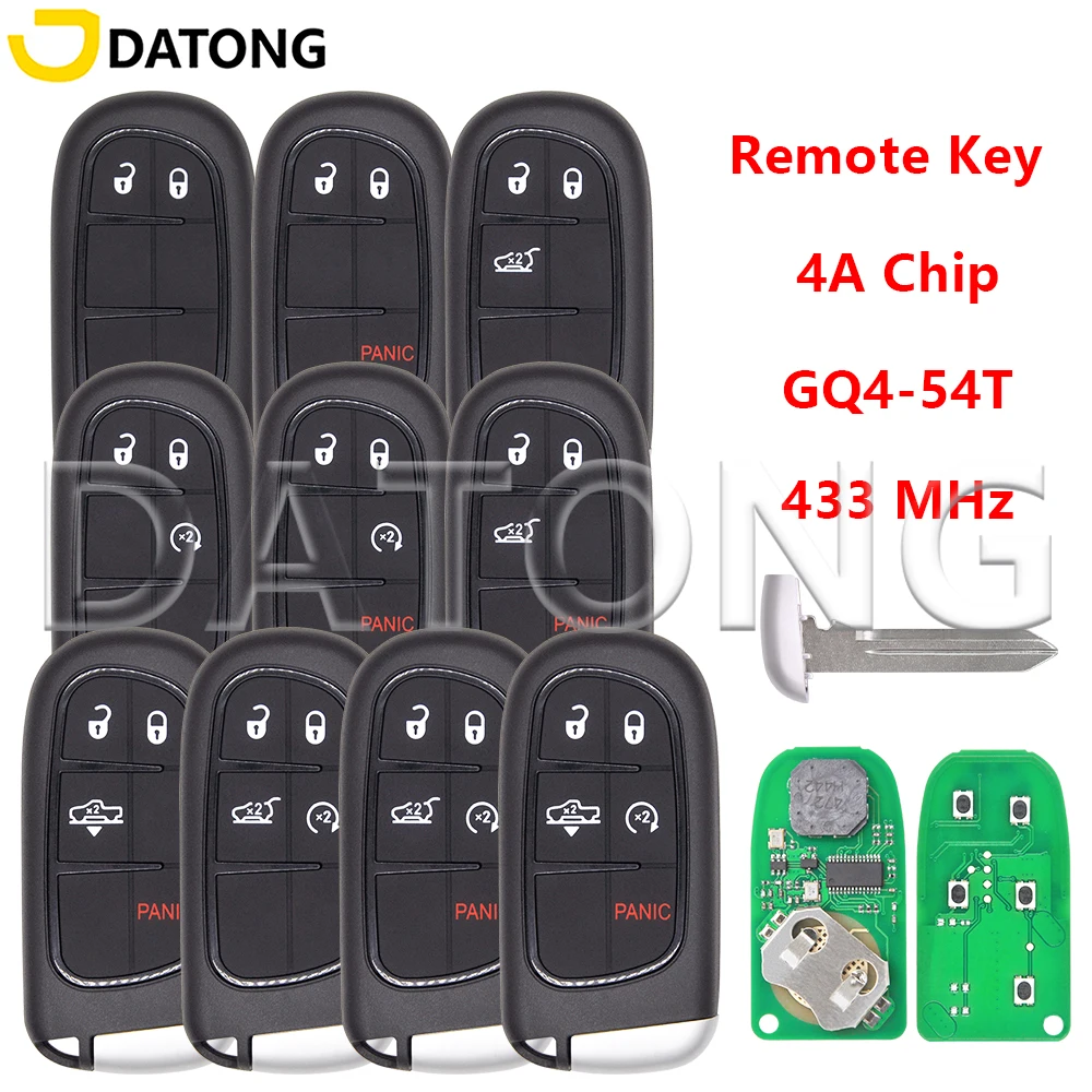 

Datong World Car Remote Control Key GQ4-54T For Dodge RAM 1500 2500 3500 Jeep Cherockee 2014-2019 4A Chip 433 MHz