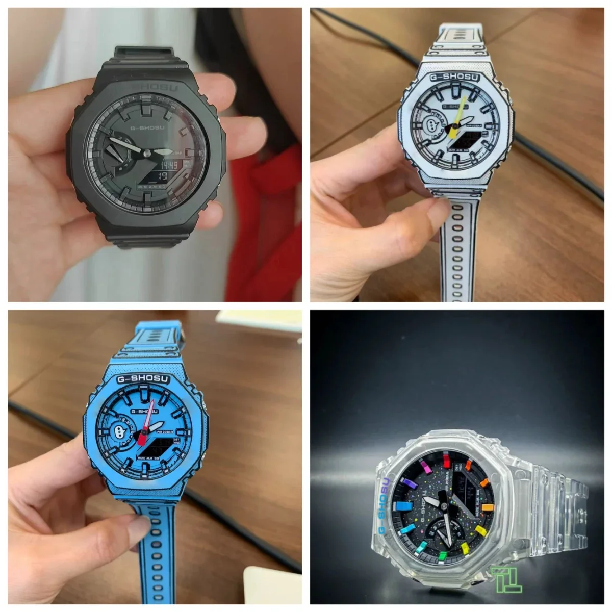 8887 Store Sports Electronic Digital Watch Full Function LED Dual Display World Time Water Resistant Transparent