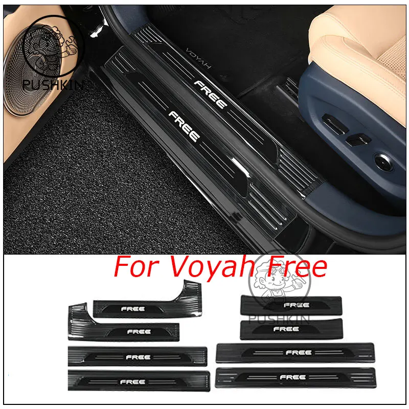 

For Dongfeng Voyah Free 2022-2024 Stainless Car Door Sill Scuff Trim Plate Welcome Protectors Guard Plat Styling Accessories