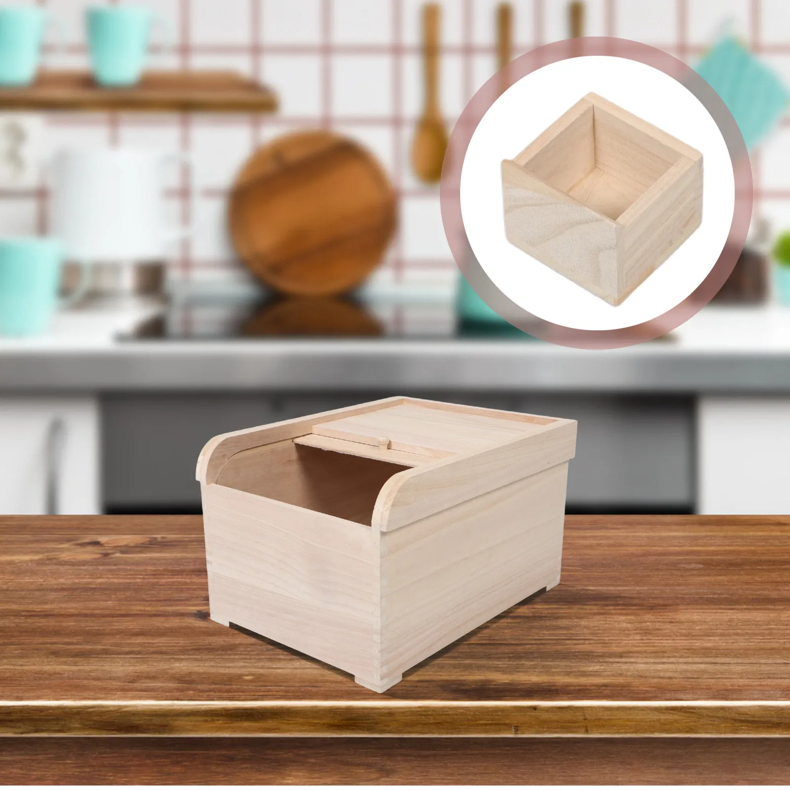 

15Kg Wood Grain Storage Container Sealed Rice Dispenser for Kitchen Dry Food Storage Household Cereal Keeper Cereal Keeper