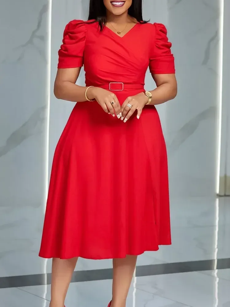 African Dresses For Women Elegant Polyester 2023 New Muslim Fashion Abayas Dashiki Robe Kaftan Midi Dress Turkish Africa