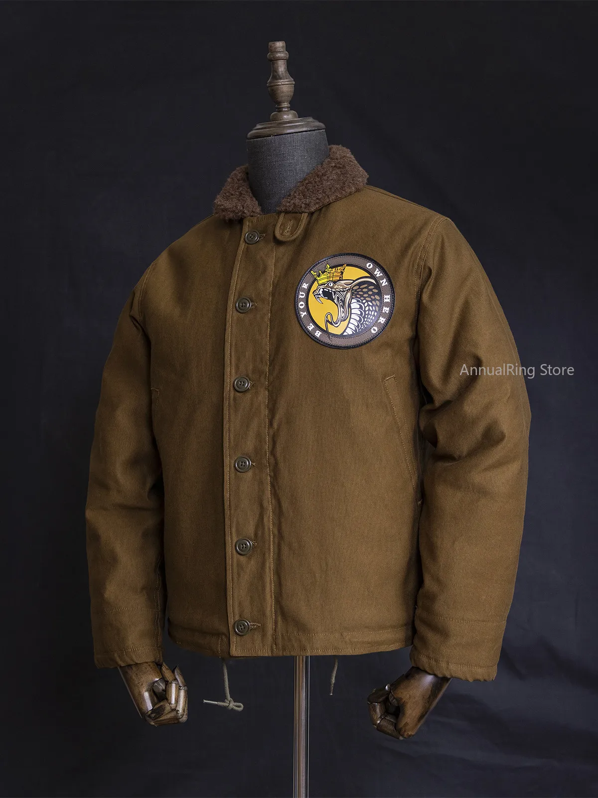 Red Tornado N-1 Deck Jacket Men US Navy Military Coat Loose Fit Thick Wool Lined Vintage Workwear Autumn Winter Outerwear
