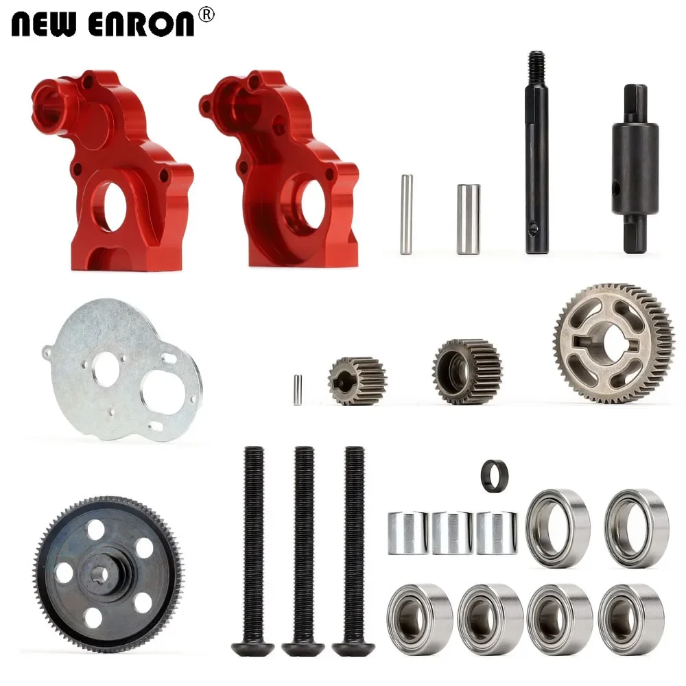 NEW ENRON Aluminum alloy GearBox 1Set with Gear for RC Car 1/10 HSP 94180 18024 RGT EX86100 Monster Truck Off Road Rock Cruiser