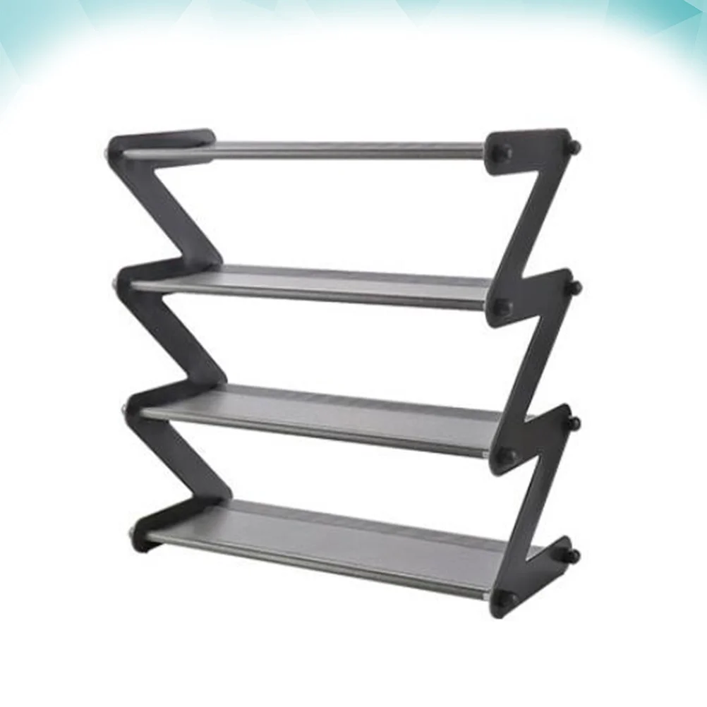 1Pcs Layered Shelf Dark Grey Plastic Shoes Storage Rack for Kitchen Pot Storage Rack Home Organization Solution