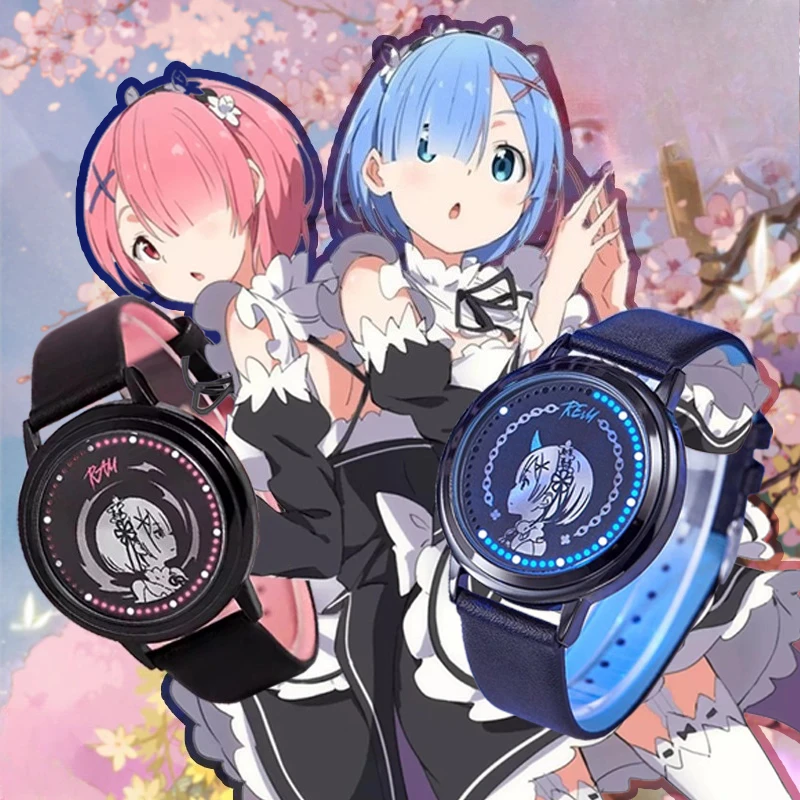 

Re:Zero - Начало жизни в другом мире Rem Светодиодные электронные водонепроницаемые часы с сенсорным экраном Подарок на Новый год для студентов на день рождения