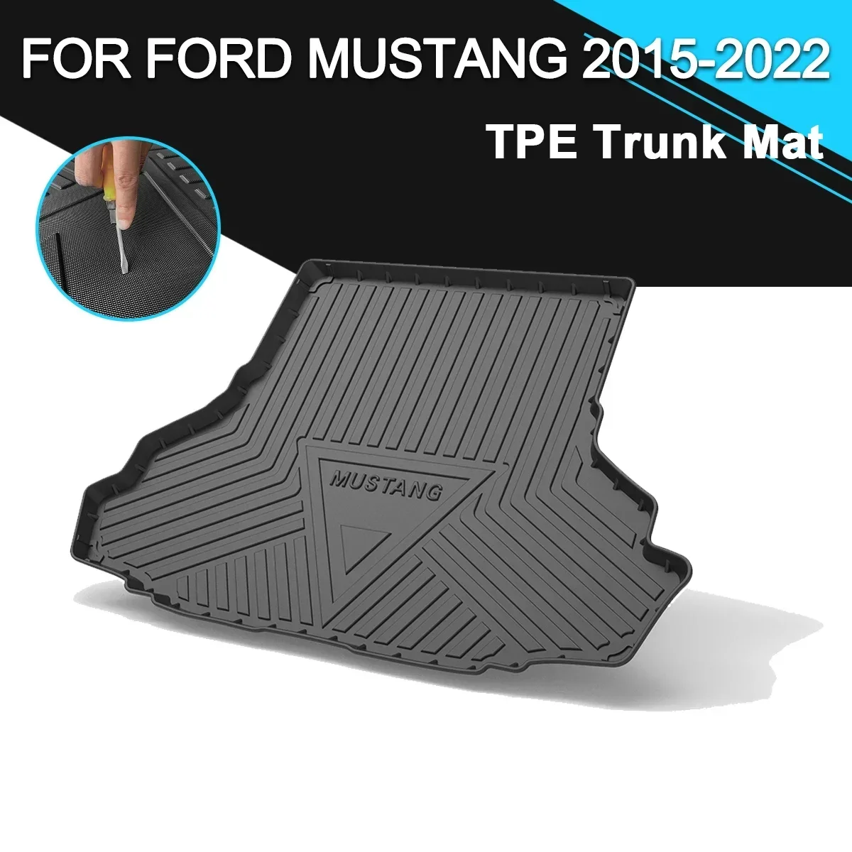 

Car Rear Trunk Cover Mat Non-Slip Waterproof Rubber TPE Cargo Liner Accessories For Ford Mustang 2015-2022